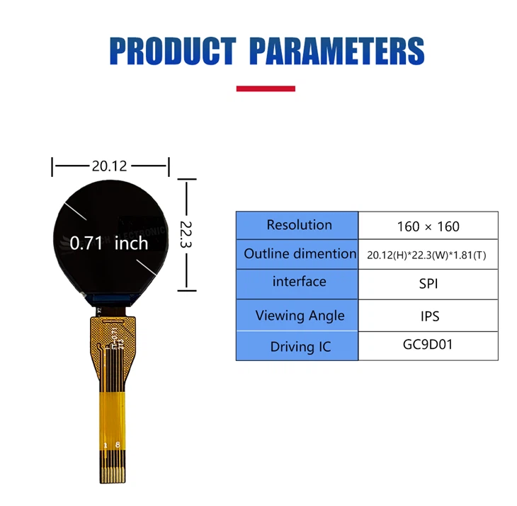 0.71 Round TFT LCD Module price
