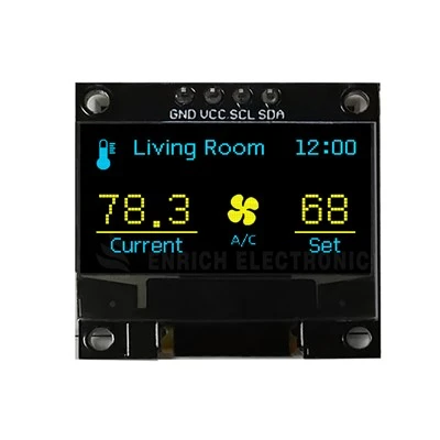 0,96 tuuman OLED-näyttömoduulin I2C-liitäntä