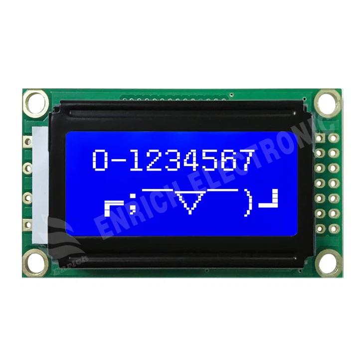 STN positiivinen COB 8x2 merkki LCD-näyttö moduuli sininen tausta